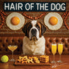 Hair of the Dog Saint Bernard 002 Ruff & Ready Funny Canine Art neon lights, bacon-woven flair, and egg murals