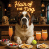 Hair of the Dog Saint Bernard 009 Ruff & Ready Funny Canine Art neon lights, bacon-woven flair, and egg murals