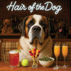 Hair of the Dog Saint Bernard 011 Ruff & Ready Funny Canine Art neon lights, bacon-woven flair, and egg murals