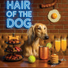 Hair of the Dog Saluki 001 Ruff & Ready Funny Canine Art neon lights, bacon-woven flair, and egg murals
