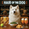 Hair of the Dog Samoyed 011 Ruff & Ready Funny Canine Art neon lights, bacon-woven flair, and egg murals