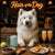 Hair of the Dog Samoyed 012 Ruff & Ready Funny Canine Art neon lights, bacon-woven flair, and egg murals