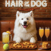 Hair of the Dog Samoyed 015 Ruff & Ready Funny Canine Art neon lights, bacon-woven flair, and egg murals