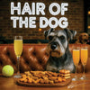 Hair of the Dog Schnauzer 007 Ruff & Ready Funny Canine Art neon lights, bacon-woven flair, and egg murals