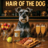 Hair of the Dog Schnauzer 009 Ruff & Ready Funny Canine Art neon lights, bacon-woven flair, and egg murals