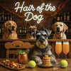 Hair of the Dog Schnauzer 010 Ruff & Ready Funny Canine Art neon lights, bacon-woven flair, and egg murals