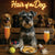 Hair of the Dog Schnauzer 012 Ruff & Ready Funny Canine Art neon lights, bacon-woven flair, and egg murals