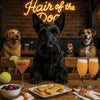 Hair of the Dog Scottish Terrier 004 Ruff & Ready Funny Canine Art neon lights, bacon-woven flair, and egg murals