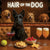 Hair of the Dog Scottish Terrier 011 Ruff & Ready Funny Canine Art neon lights, bacon-woven flair, and egg murals