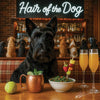 Hair of the Dog Scottish Terrier 012 Ruff & Ready Funny Canine Art neon lights, bacon-woven flair, and egg murals