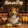Hair of the Dog Shetland Sheepdog 009 Ruff & Ready Funny Canine Art neon lights, bacon-woven flair, and egg murals