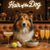 Hair of the Dog Shetland Sheepdog 009 Ruff & Ready Funny Canine Art neon lights, bacon-woven flair, and egg murals