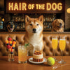 Hair of the Dog Shiba Inu 008 Ruff & Ready Funny Canine Art neon lights, bacon-woven flair, and egg murals