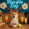 Hair of the Dog Shiba Inu 009 Ruff & Ready Funny Canine Art neon lights, bacon-woven flair, and egg murals