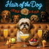 Hair of the Dog Shih Tzu 007 Ruff & Ready Funny Canine Art neon lights, bacon-woven flair, and egg murals