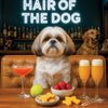 Hair of the Dog Shih Tzu 010 Ruff & Ready Funny Canine Art neon lights, bacon-woven flair, and egg murals