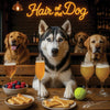 Hair of the Dog Siberian Husky 005 Ruff & Ready Funny Canine Art neon lights, bacon-woven flair, and egg murals