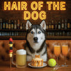 Hair of the Dog Siberian Husky 012 Ruff & Ready Funny Canine Art neon lights, bacon-woven flair, and egg murals