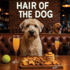 Hair of the Dog Soft Coated Wheaten Terrier 003 Ruff & Ready Funny Canine Art neon lights, bacon-woven flair, and egg murals