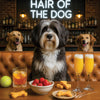 Hair of the Dog Tibetan Terrier 009 Ruff & Ready Funny Canine Art neon lights, bacon-woven flair, and egg murals