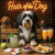 Hair of the Dog Tibetan Terrier 017 Ruff & Ready Funny Canine Art neon lights, bacon-woven flair, and egg murals