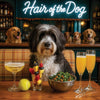Hair of the Dog Tibetan Terrier 018 Ruff & Ready Funny Canine Art neon lights, bacon-woven flair, and egg murals
