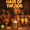 Hair of the Dog Vizsla 007 Ruff & Ready Funny Canine Art neon lights, bacon-woven flair, and egg murals