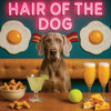 Hair of the Dog Weimaraner 001 Ruff & Ready Funny Canine Art neon lights, bacon-woven flair, and egg murals