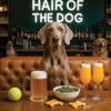 Hair of the Dog Weimaraner 011 Ruff & Ready Funny Canine Art neon lights, bacon-woven flair, and egg murals