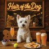 Hair of the Dog West Highland Terrier 003 Ruff & Ready Funny Canine Art neon lights, bacon-woven flair, and egg murals