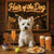 Hair of the Dog West Highland Terrier 003 Ruff & Ready Funny Canine Art neon lights, bacon-woven flair, and egg murals