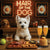 Hair of the Dog West Highland Terrier 012 Ruff & Ready Funny Canine Art neon lights, bacon-woven flair, and egg murals