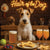 Hair of the Dog Wire Fox Terrier 007 Ruff & Ready Funny Canine Art neon lights, bacon-woven flair, and egg murals