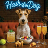 Hair of the Dog Wire Fox Terrier 014 Ruff & Ready Funny Canine Art neon lights, bacon-woven flair, and egg murals