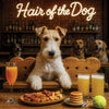 Hair of the Dog Wire Fox Terrier 015 Ruff & Ready Funny Canine Art neon lights, bacon-woven flair, and egg murals