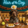 Hair of the Dog Wirehaired Pointing Griffon 006 Ruff & Ready Funny Canine Art neon lights, bacon-woven flair, and egg murals