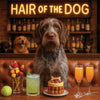 Hair of the Dog Wirehaired Pointing Griffon 007 Ruff & Ready Funny Canine Art neon lights, bacon-woven flair, and egg murals