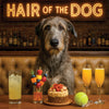 Hair of the Dog Wolfhound 007 Ruff & Ready Funny Canine Art neon lights, bacon-woven flair, and egg murals