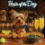 Hair of the Dog Yorkshire Terrier 001 Ruff & Ready Funny Canine Art neon lights, bacon-woven flair, and egg murals