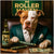High-Roller Haven metal print featuring a stylish Pitbull dog in a vintage casino lounge with themed cigars and drinks