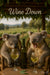 Two koalas in wicker chairs with wine glasses and a bottle under a leafy pergola in a vineyard