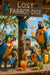 Colorful parrots in floral leis perched at a bamboo beach bar under a “Lost Parrot-dise” sign, each holding a tropical cocktail with ocean and palm trees in the background