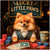 Lucky Little Paws metal print of an elegant Pomeranian dog seated at a poker table with poker chips, playful cards, and a cup of Tail Tea