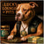 Lucky Lounge Pits metal print showcasing a Pitbull dog with Bark Beans treats and Lucky Loot cash in a vintage casino lounge