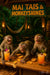 Three monkeys at a bamboo tiki bar under a “Mai Tais & Monkeyshines” sign, one grabbing orange slices, two holding tropical cocktails under glowing lanterns