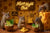 Mice enjoying a whimsical night out in a cheese-themed bar with walnut shell cocktails, a pool cue, and fun signs – playful and humorous wall art