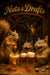 Squirrels dropping a walnut into a beer mug under a “Nuts & Drafts” sign on Metal Print