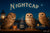 Owl enjoying a nightcap cocktail under warm lighting in a cozy bar setting – elegant and humorous wall art for evening drink lovers
