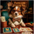 Papillon Poker Pal metal print featuring an elegant Papillon dog playing poker in stylish glasses and bow tie