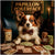 Papillon Pokerface metal print featuring a Papillon dog with poker chips, vintage playing cards, and golden treats